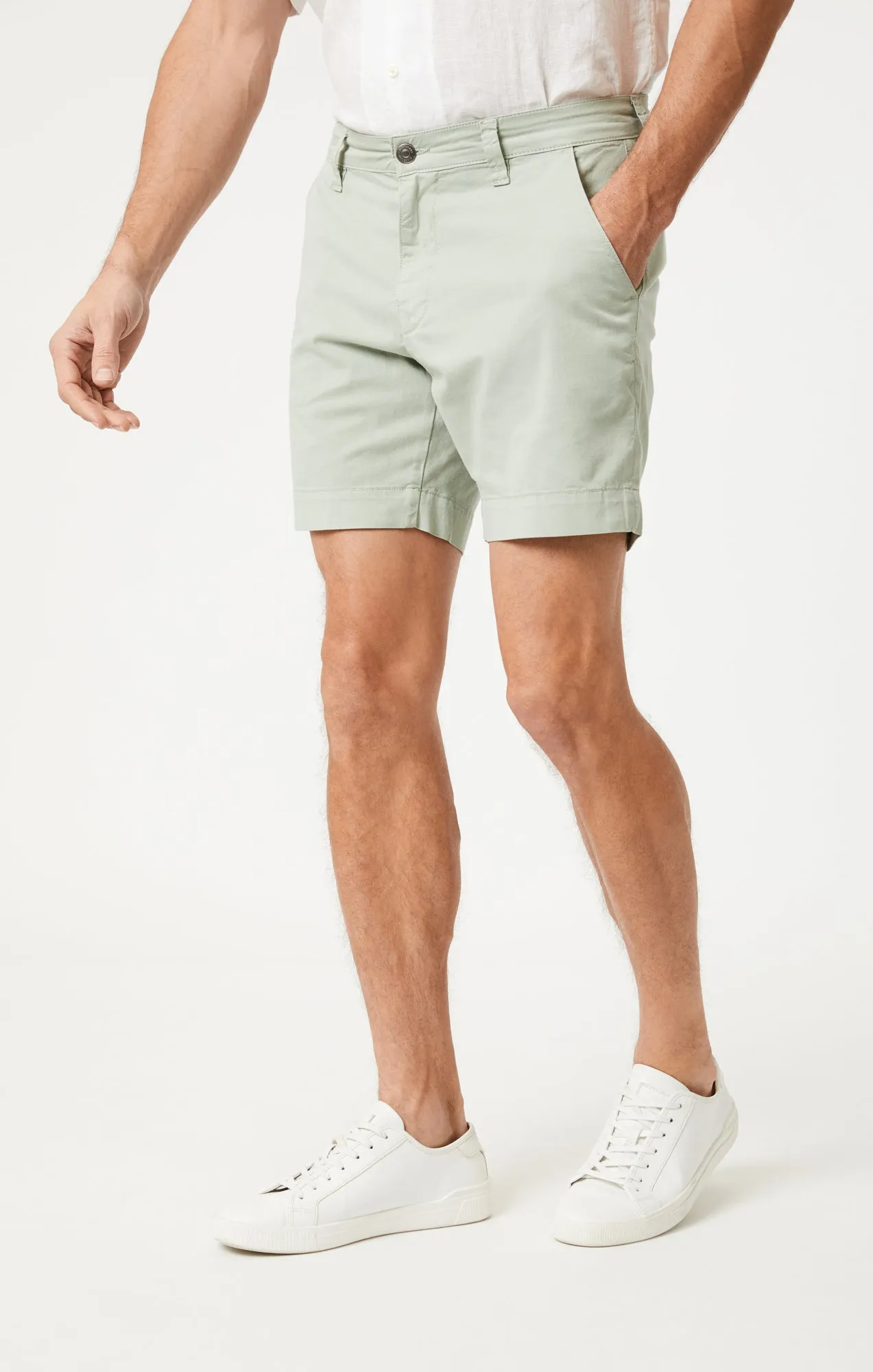 NATE SHORTS IN MINERAL GREEN LIGHT TWILL