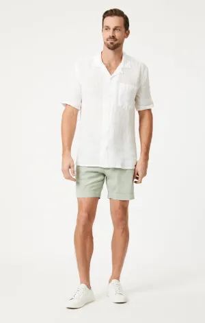 NATE SHORTS IN MINERAL GREEN LIGHT TWILL
