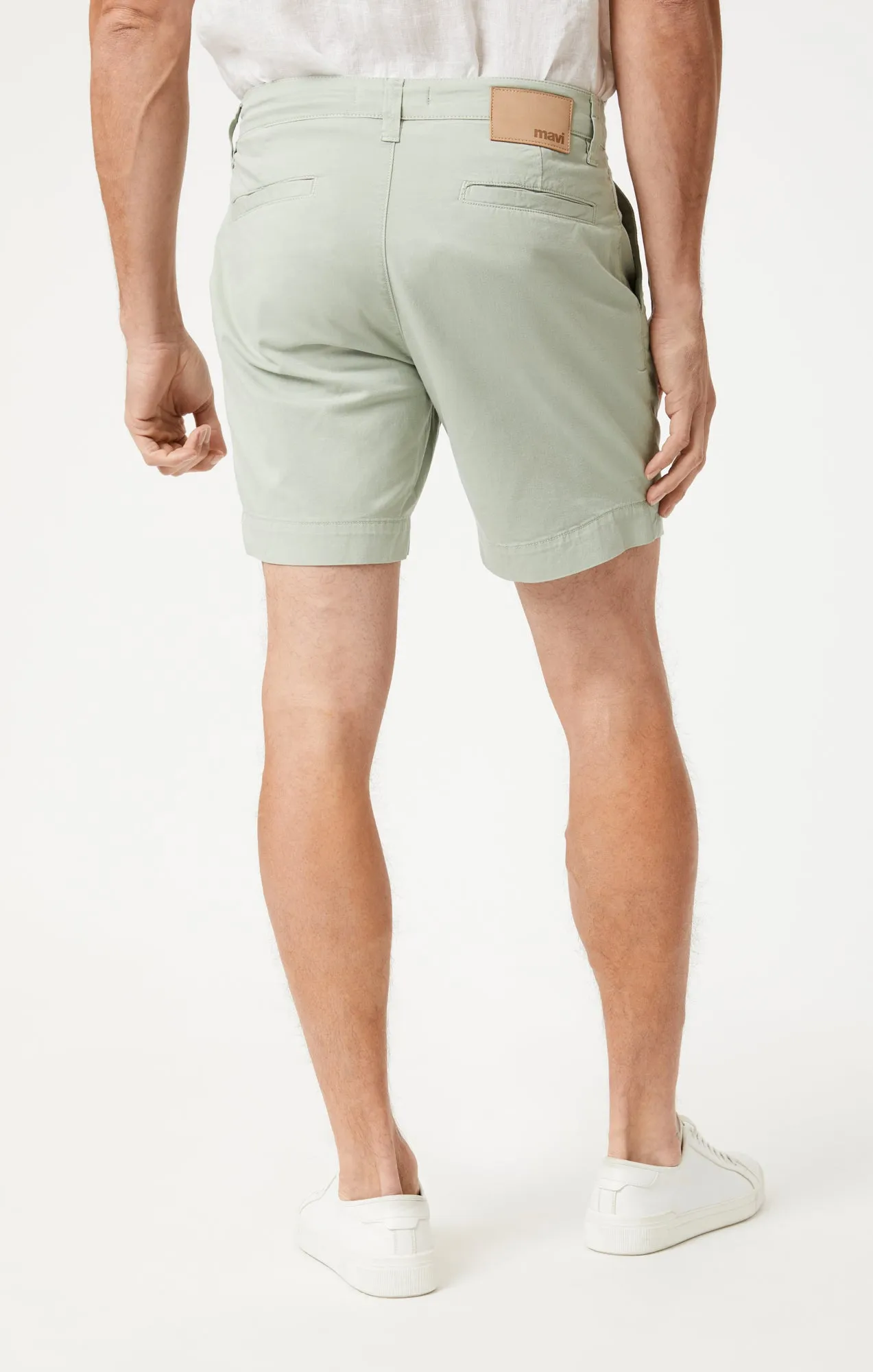NATE SHORTS IN MINERAL GREEN LIGHT TWILL