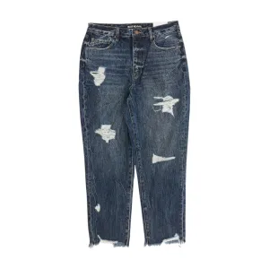 Navy Solid Boyfriend Jeans