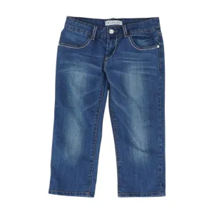 Navy Solid Capri Jeans