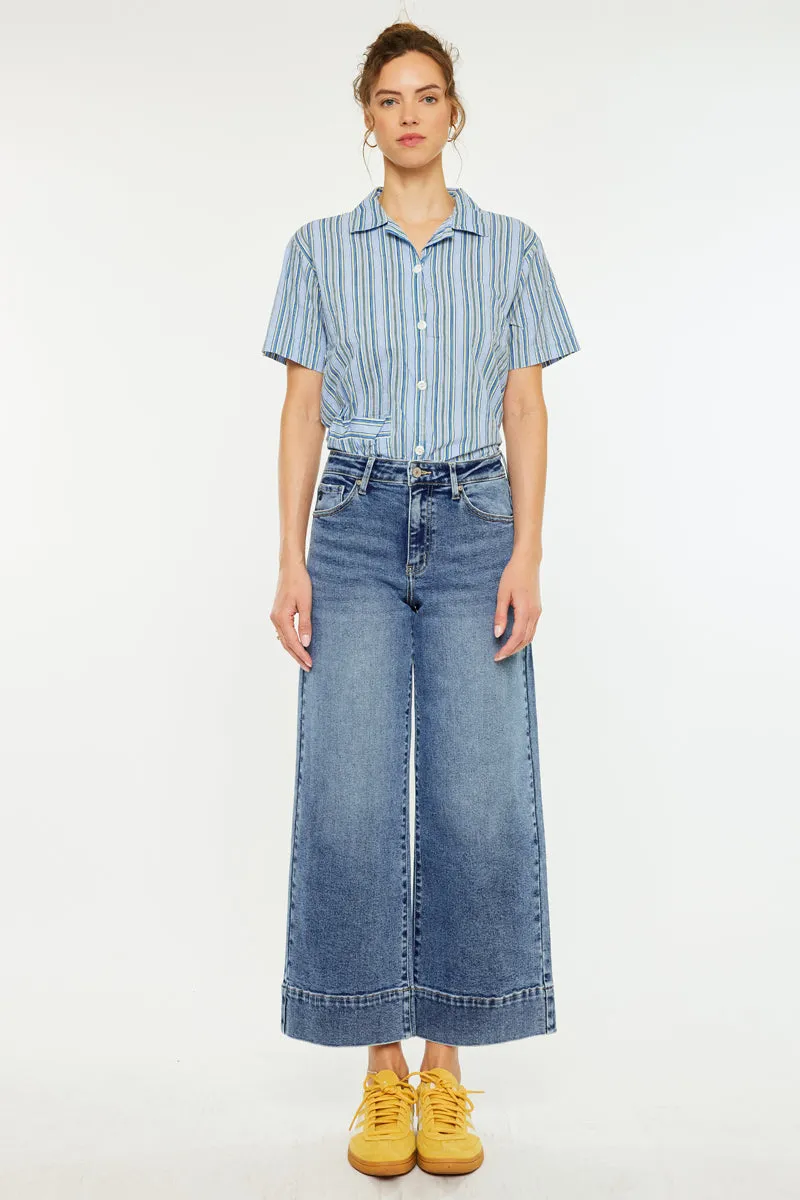 Nessa High Rise Crop Wide Leg Jeans
