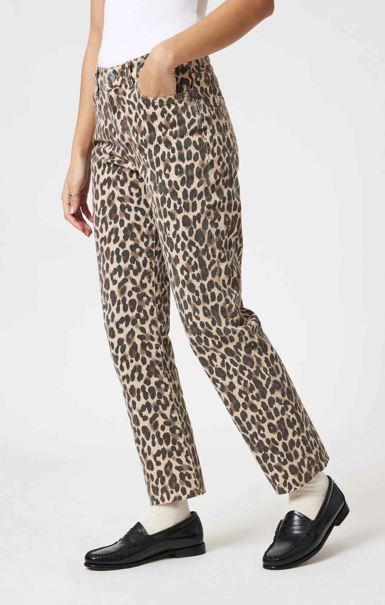 NEW YORK STRAIGHT LEG IN LEOPARD DENIM