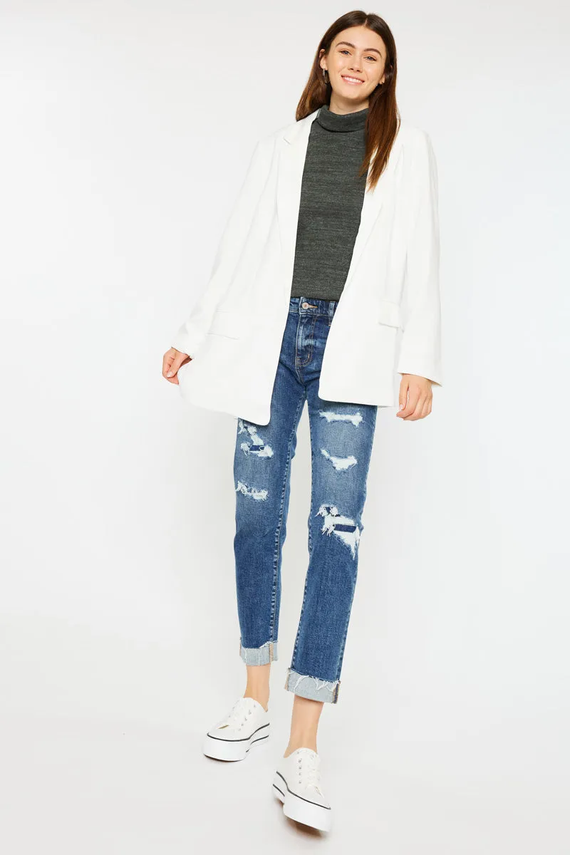 Nina Mid Rise Slim Boyfriend Jeans