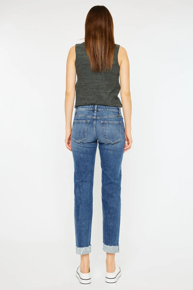 Nina Mid Rise Slim Boyfriend Jeans