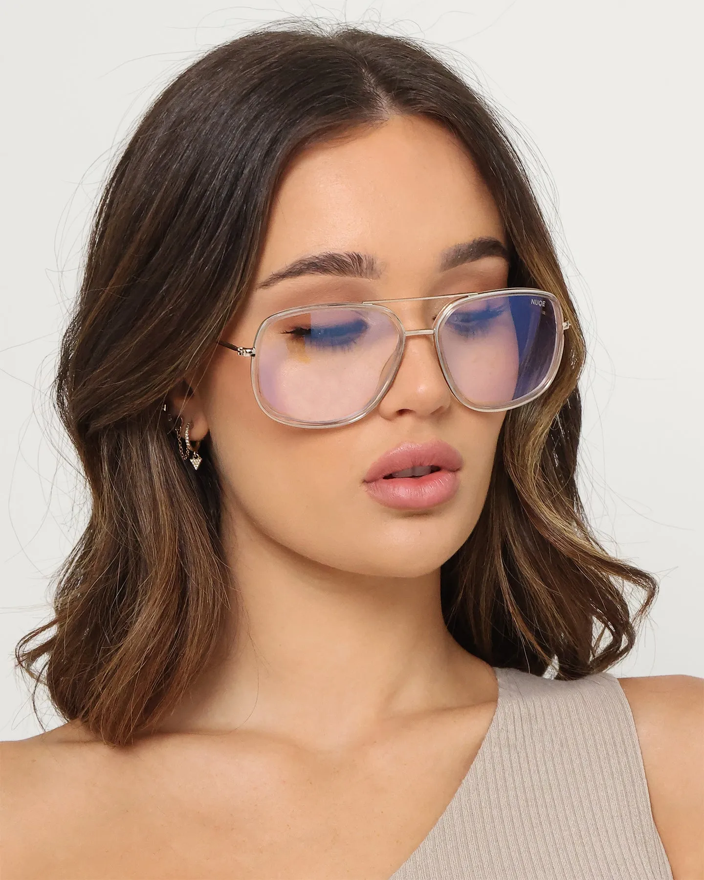 NUQE Men's Lee Bluelight Glasses Clear/Gold/Bluelight
