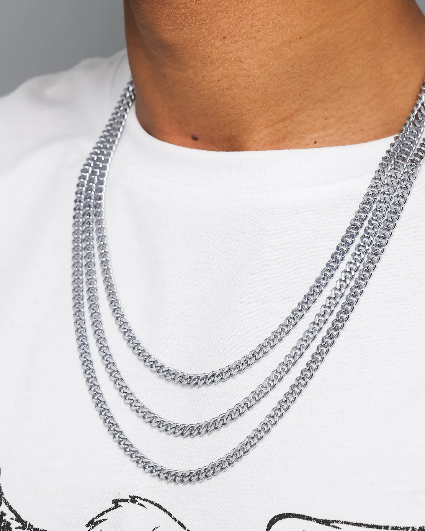 NXS 5mm Chain Link Set White Gold