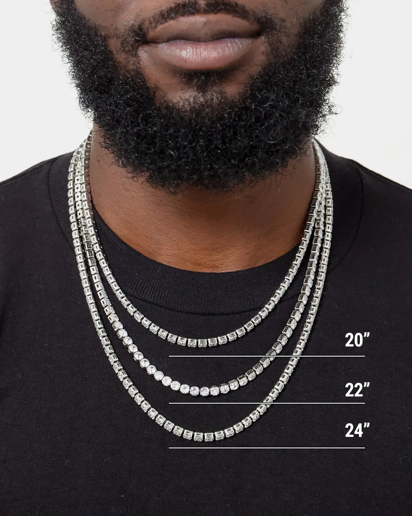 NXS 5mm Tennis Chain White Gold