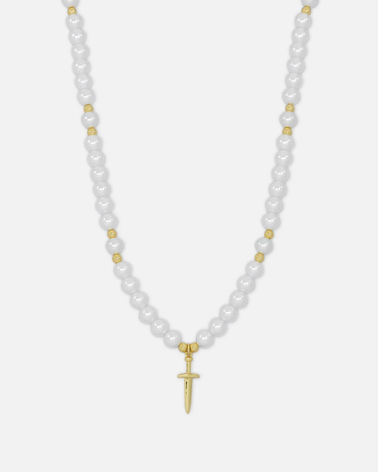 NXS Dagger Pearl Necklace Pearl/Gold