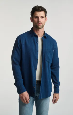 ONE POCKET LONG SLEEVE BUTTON-UP SHIRT IN INDIGO