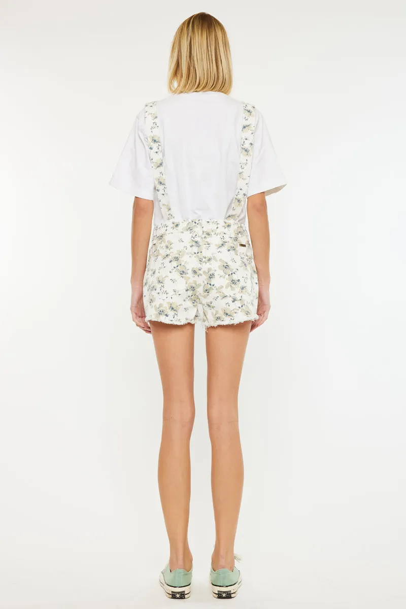 Paisley High Rise Overall Shorts