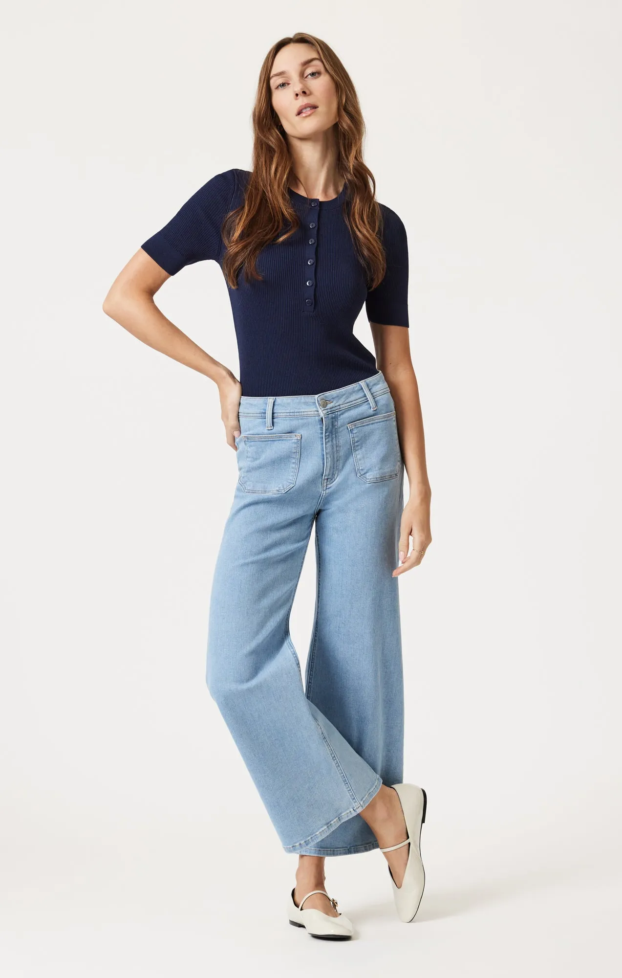 PALOMA MARINE WIDE LEG IN LIGHT BLUE FLEX BLUE