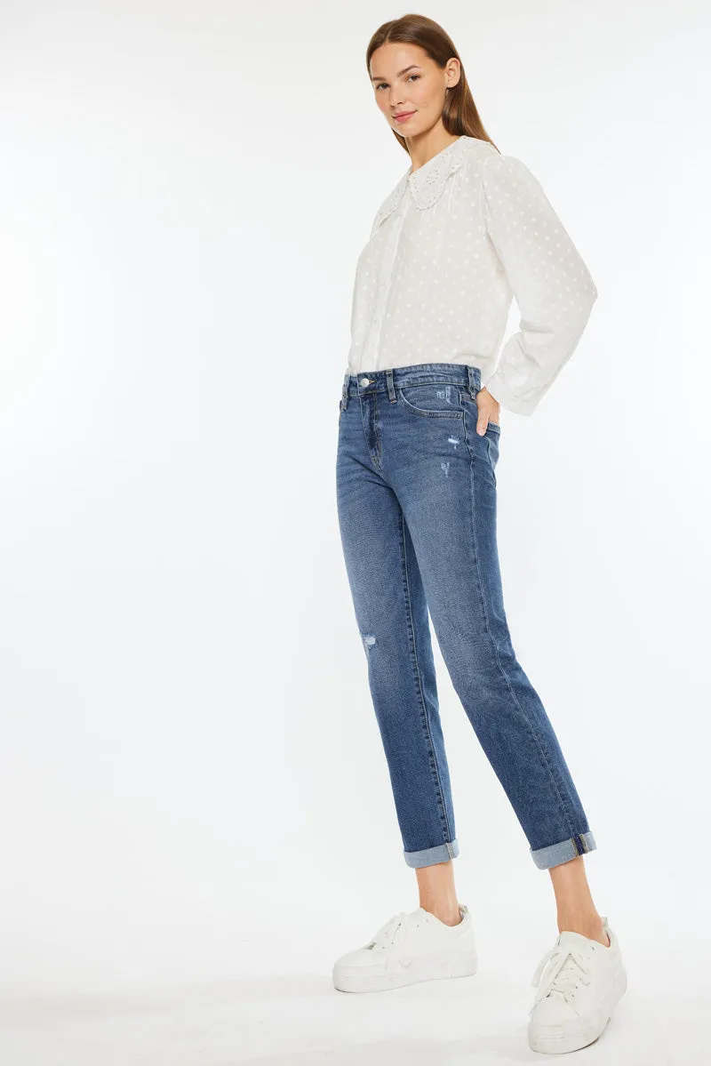 Pamela Mid Rise Slim Straight Jean