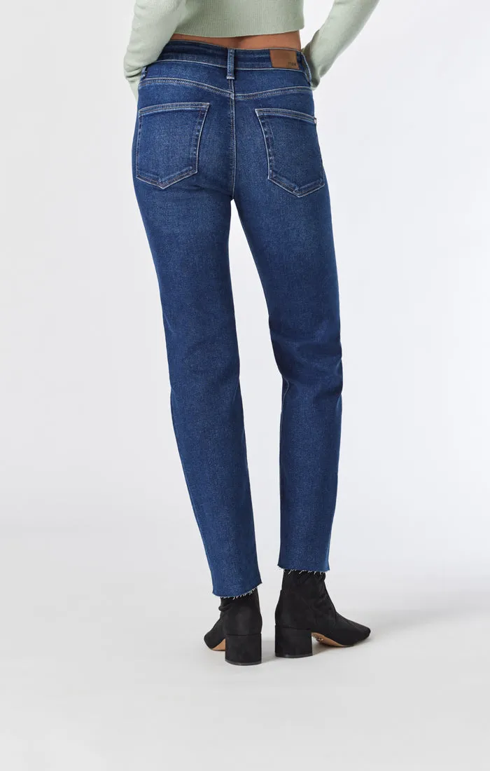 PARIS STRAIGHT LEG JEANS IN DARK BRUSHED FLEX BLUE
