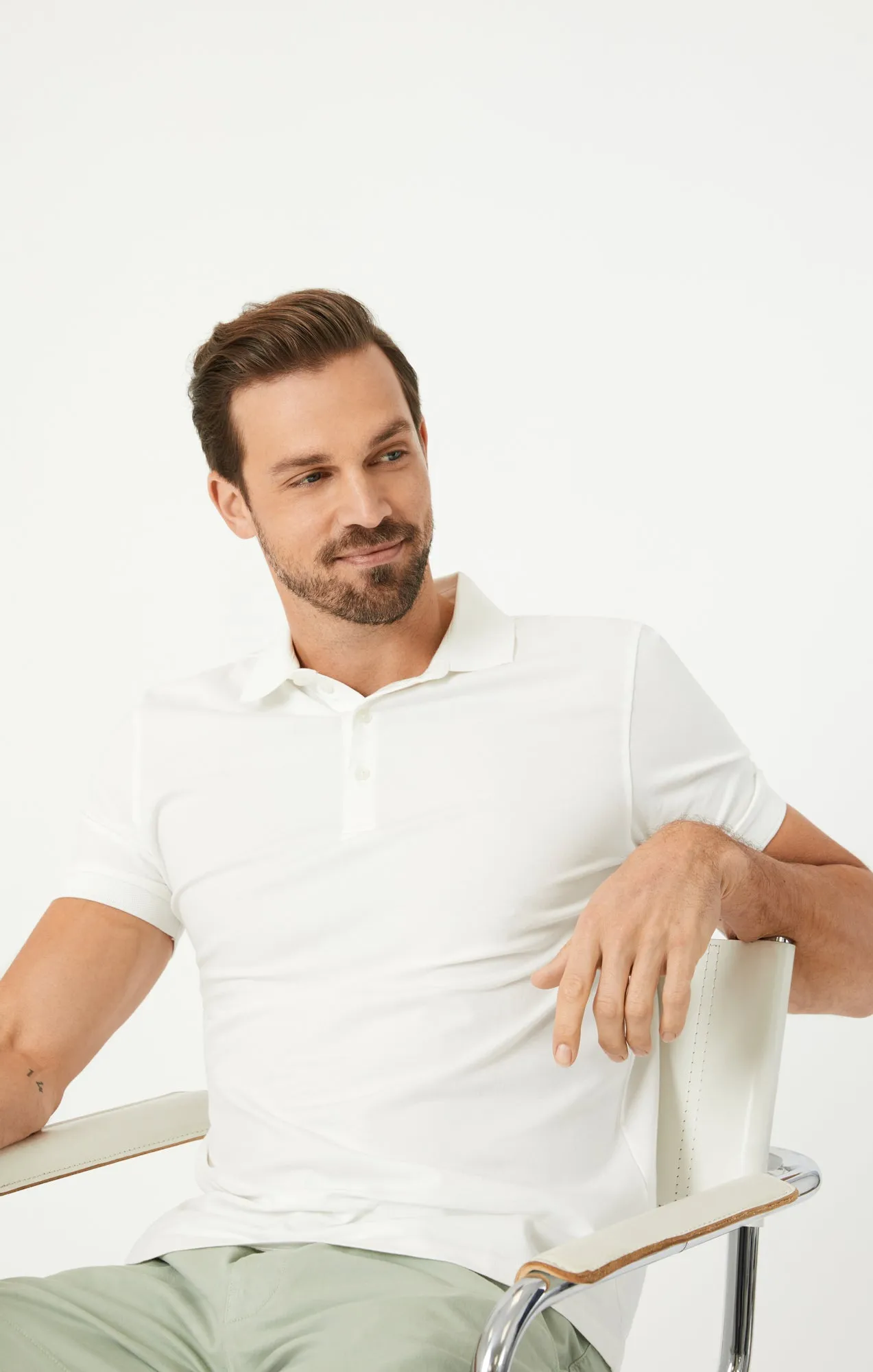 POLO SHIRT IN ANTIQUE WHITE