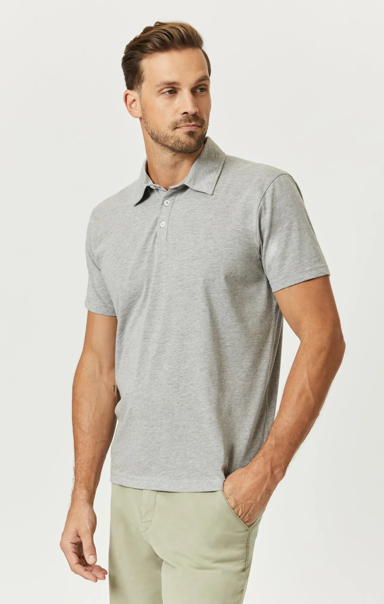 POLO SHIRT IN GREY MELANGE