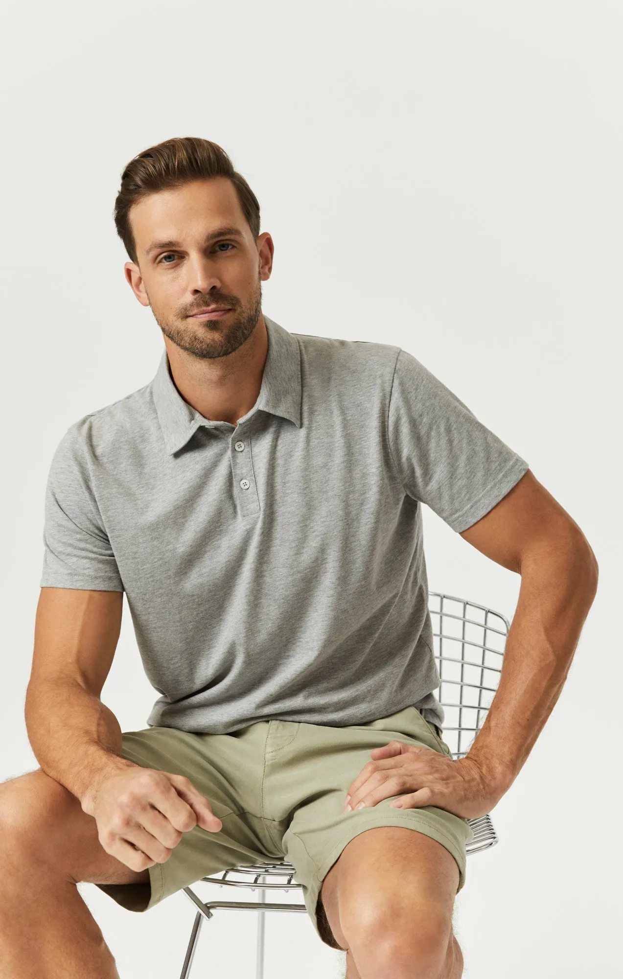 POLO SHIRT IN GREY MELANGE