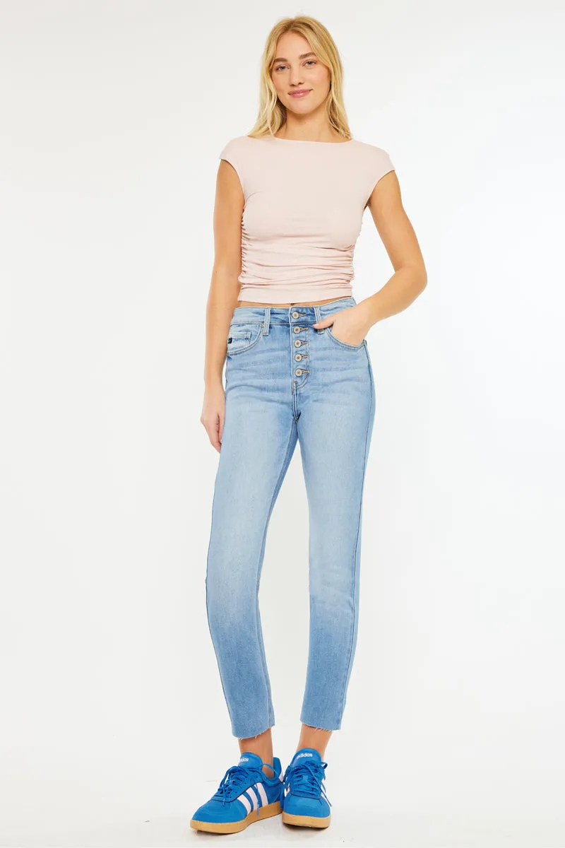 Priscilla High Rise Slim Straight Leg Jeans