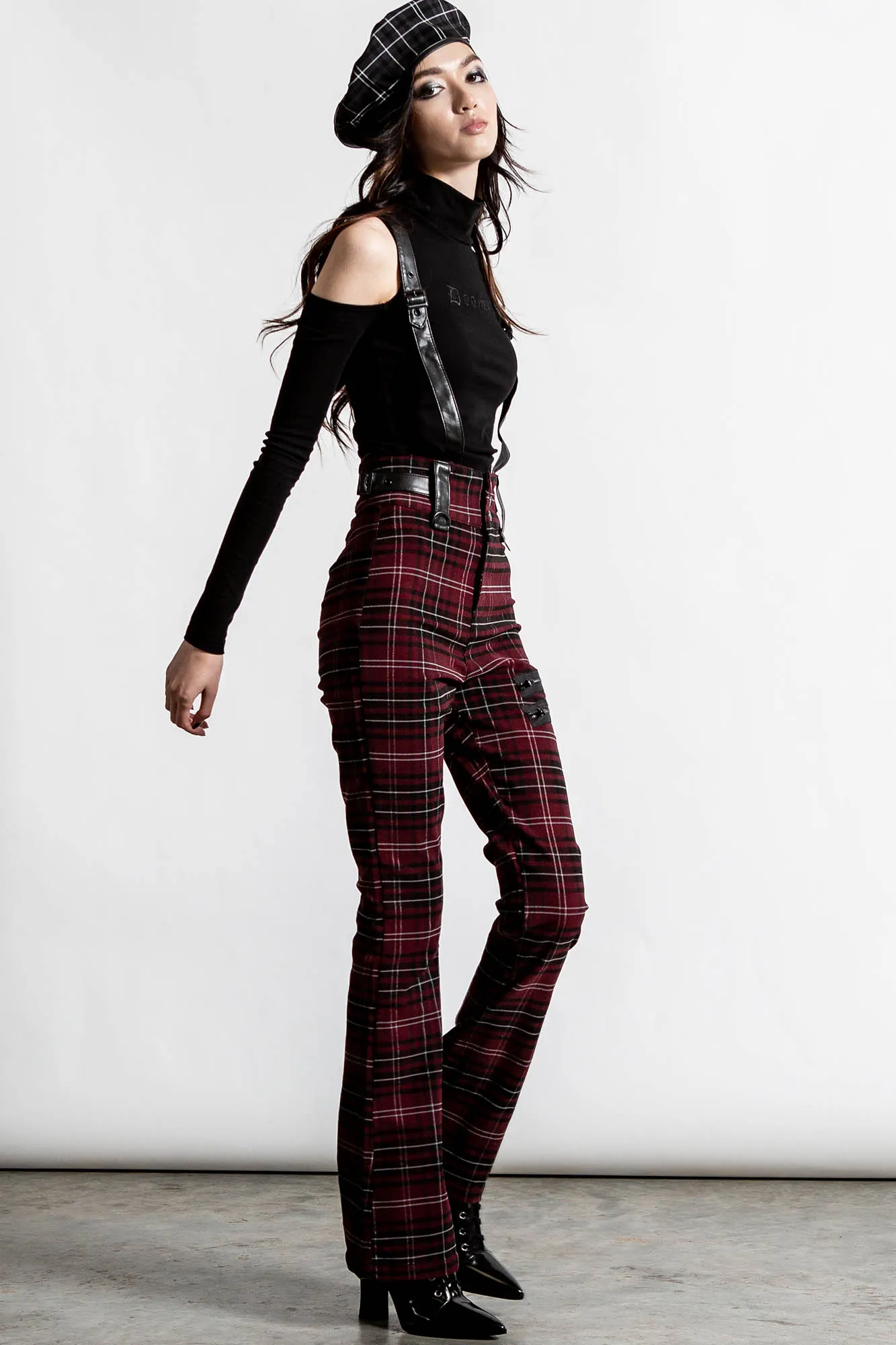 Prophet Of Doom Suspender Trousers [BLOOD TARTAN] - Resurrect