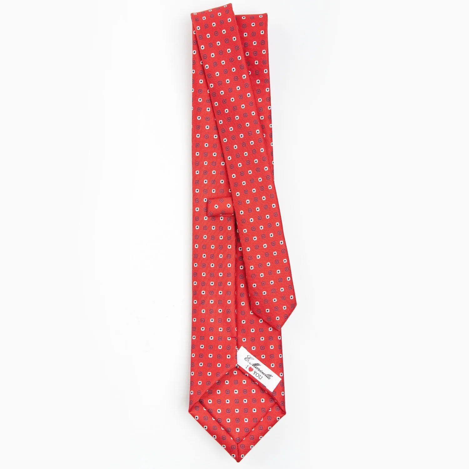 RED SARTORIAL CLASSIC SILK TIE WITH SAN VALENTINO LABEL