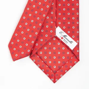 RED SARTORIAL CLASSIC SILK TIE WITH SAN VALENTINO LABEL