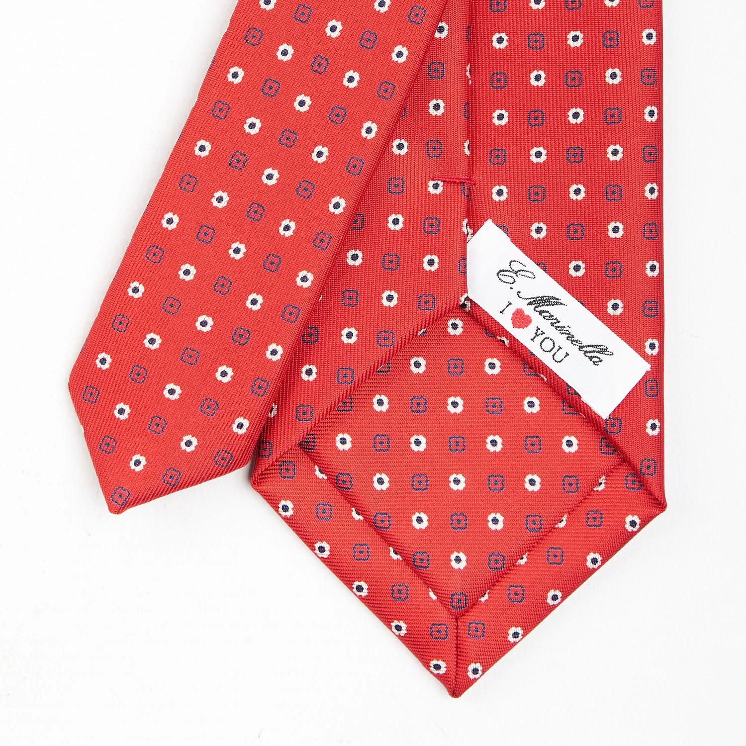 RED SARTORIAL CLASSIC SILK TIE WITH SAN VALENTINO LABEL