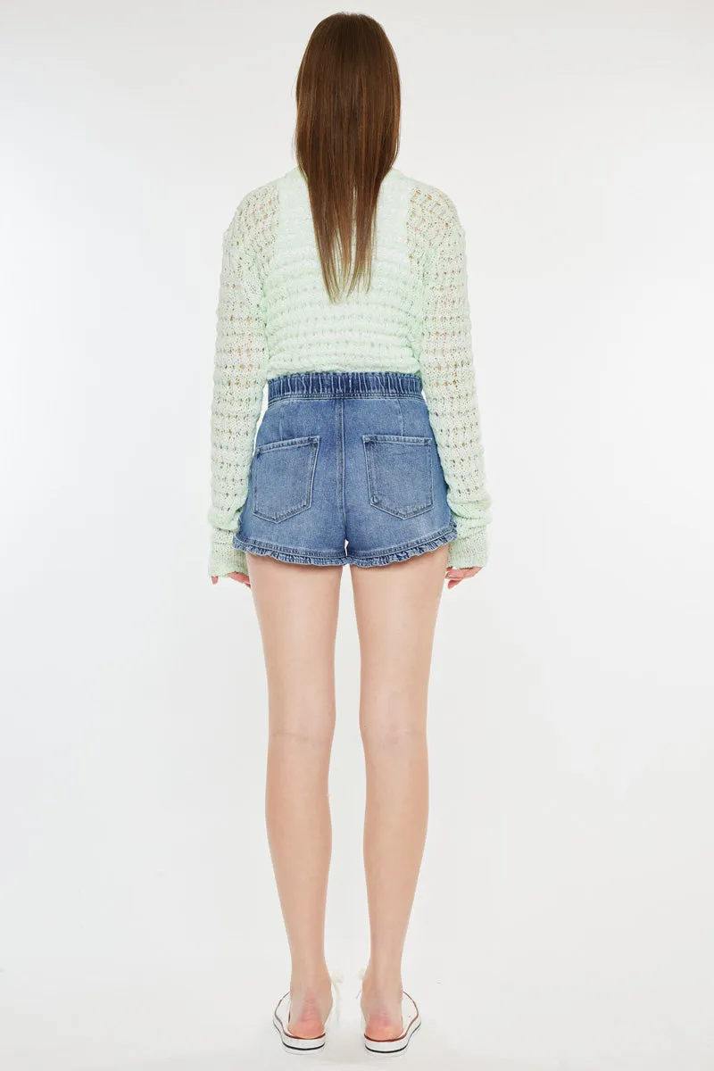 Reene High Rise Ruffle Hem Shorts
