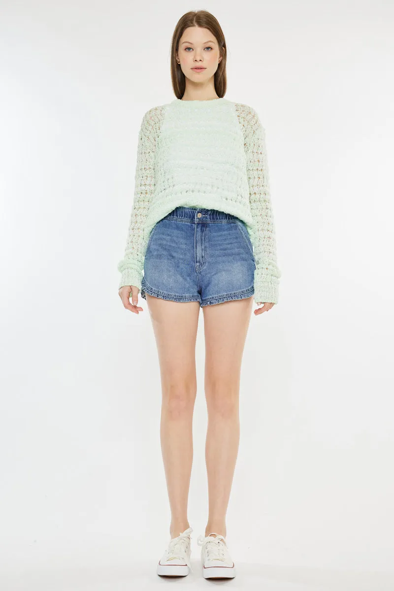 Reene High Rise Ruffle Hem Shorts