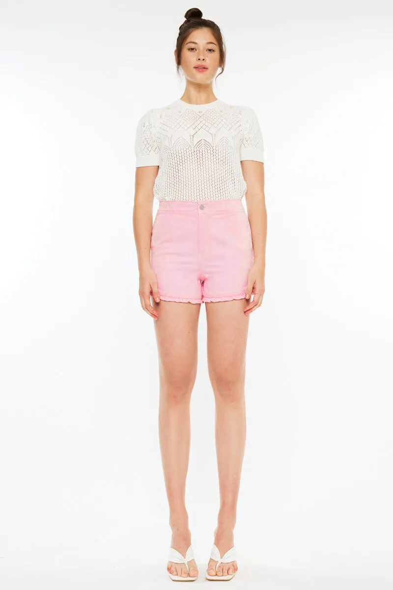 Reene High Rise Ruffle Hem Shorts