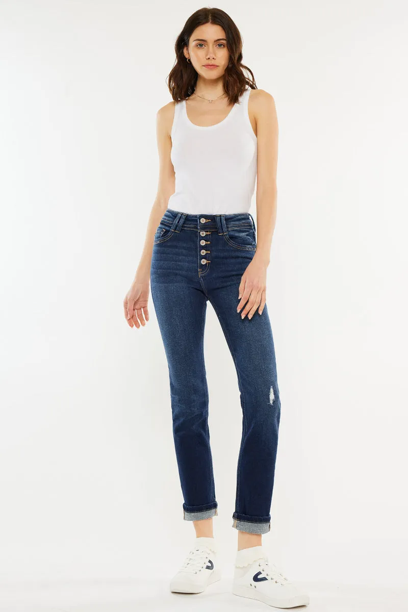 Reese High Rise Slim Straight Leg Jeans