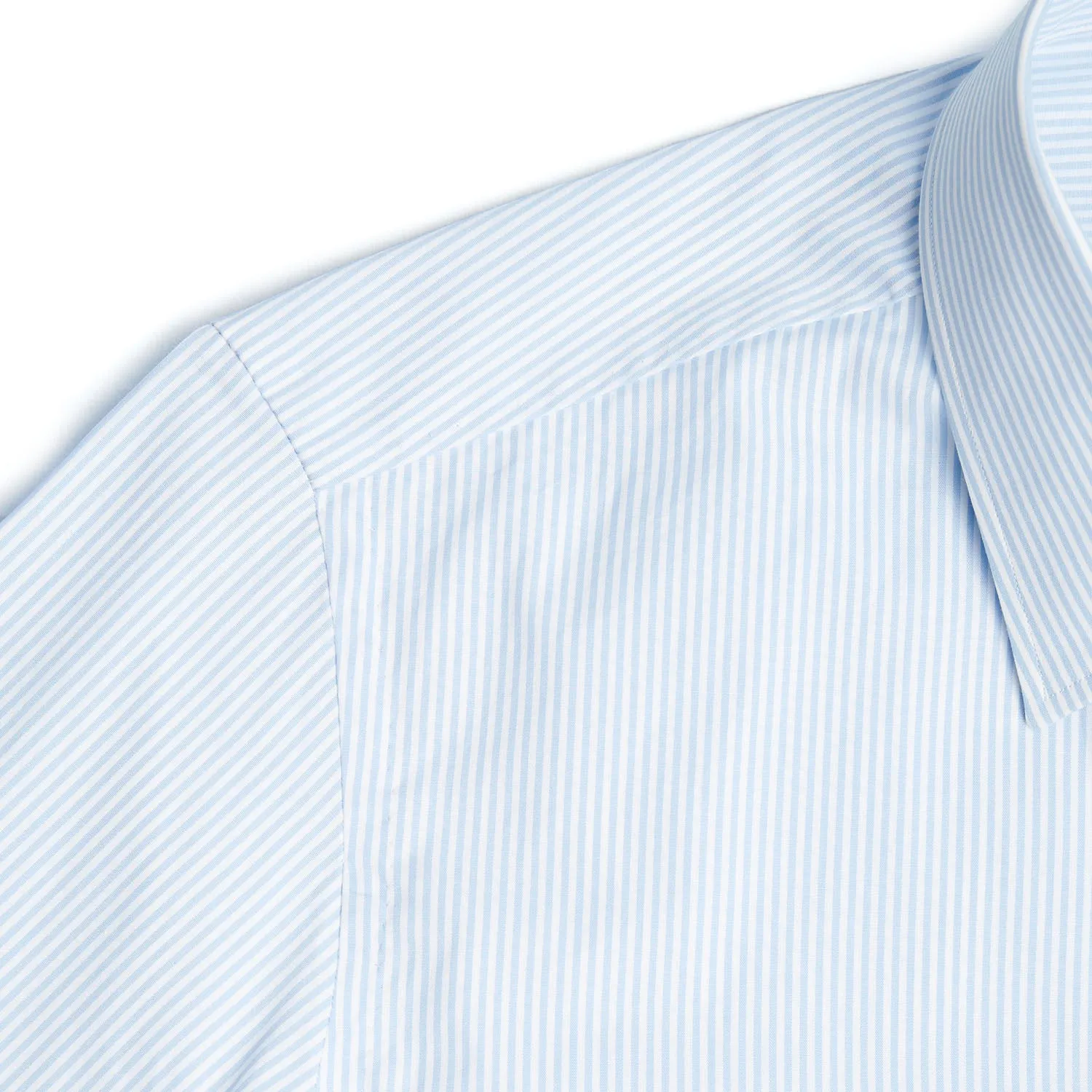 REGULAR WHITE AND LIGHT BLUE STRIPED CLASSIC SHIRT