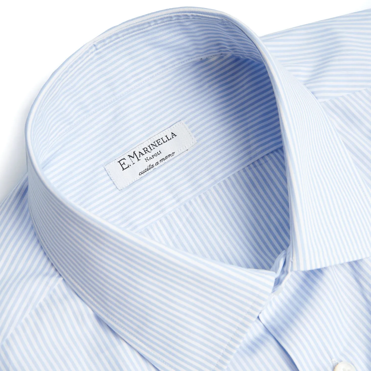 REGULAR WHITE AND LIGHT BLUE STRIPED CLASSIC SHIRT