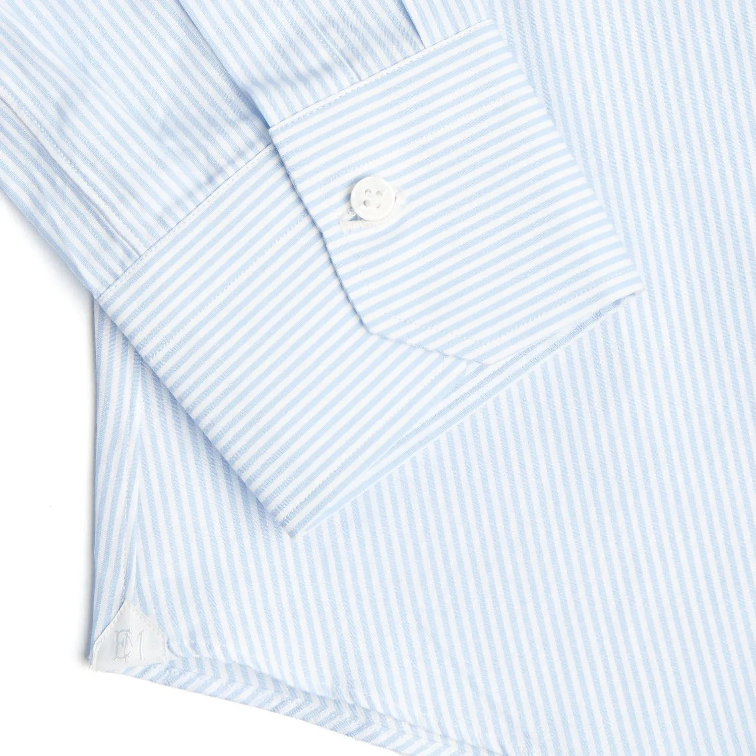 REGULAR WHITE AND LIGHT BLUE STRIPED CLASSIC SHIRT