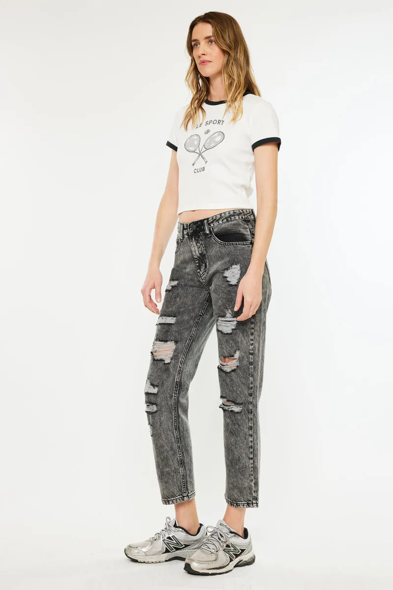 Rita High Rise Slim Straight Fit Leg Jeans