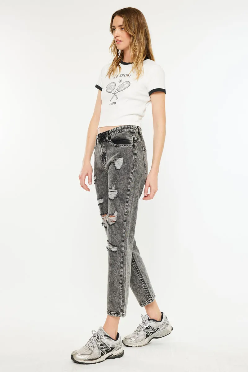 Rita High Rise Slim Straight Fit Leg Jeans
