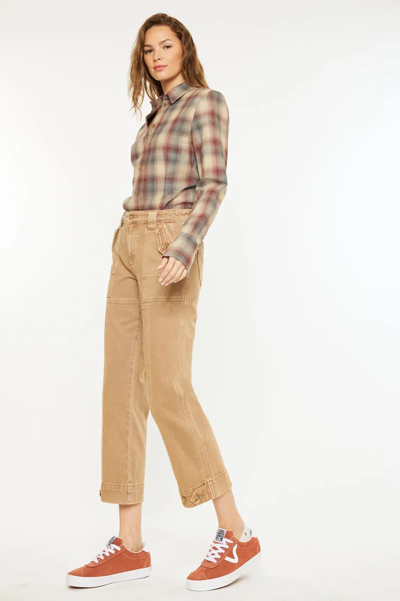 Ronnie High Rise Slim Straight Leg Cargo Jeans