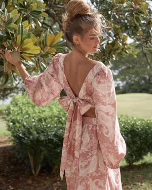 Rosa Paisley Linen Crop Top