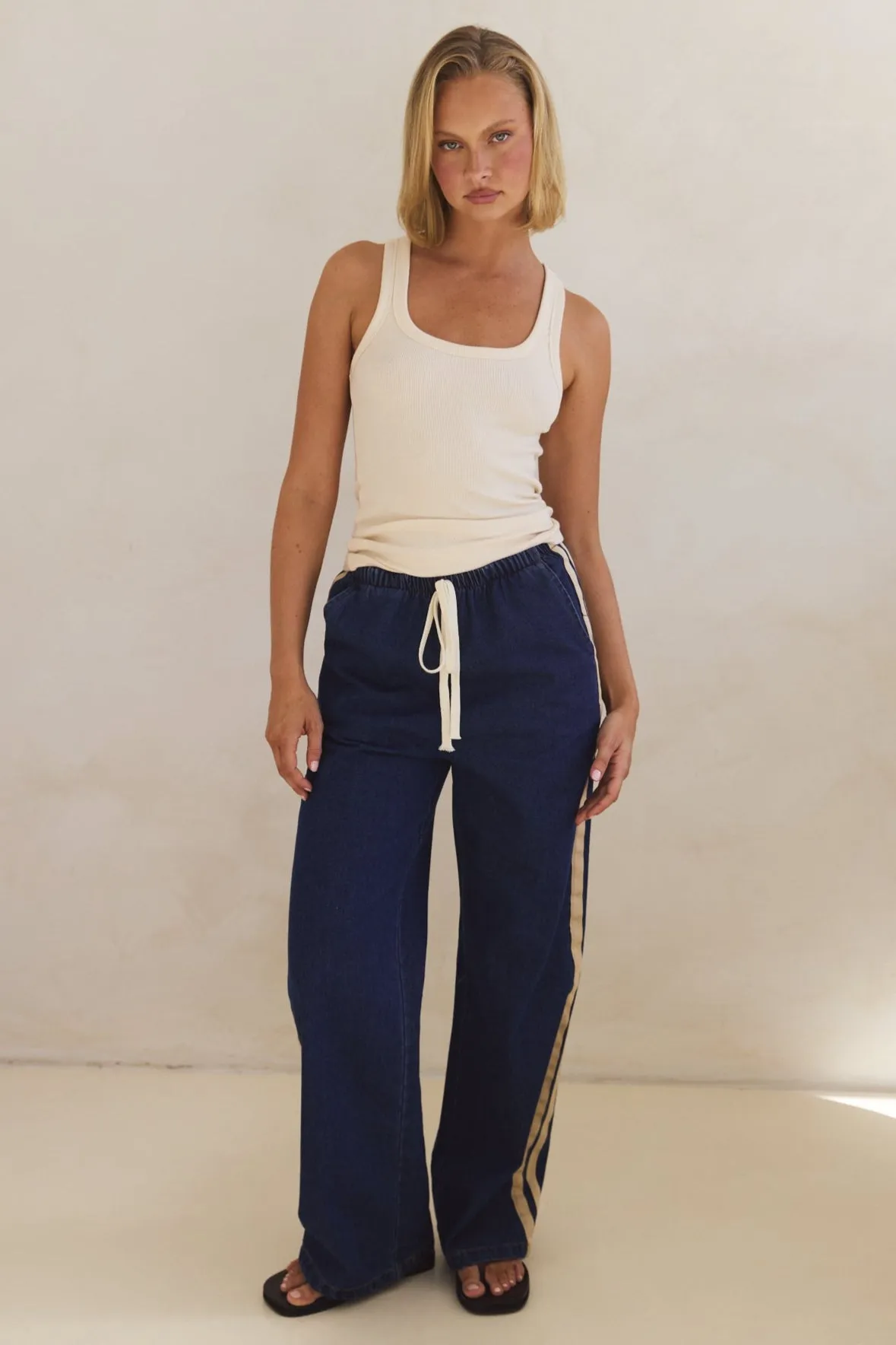Rosalie Racer Stripe Pant (Blue)