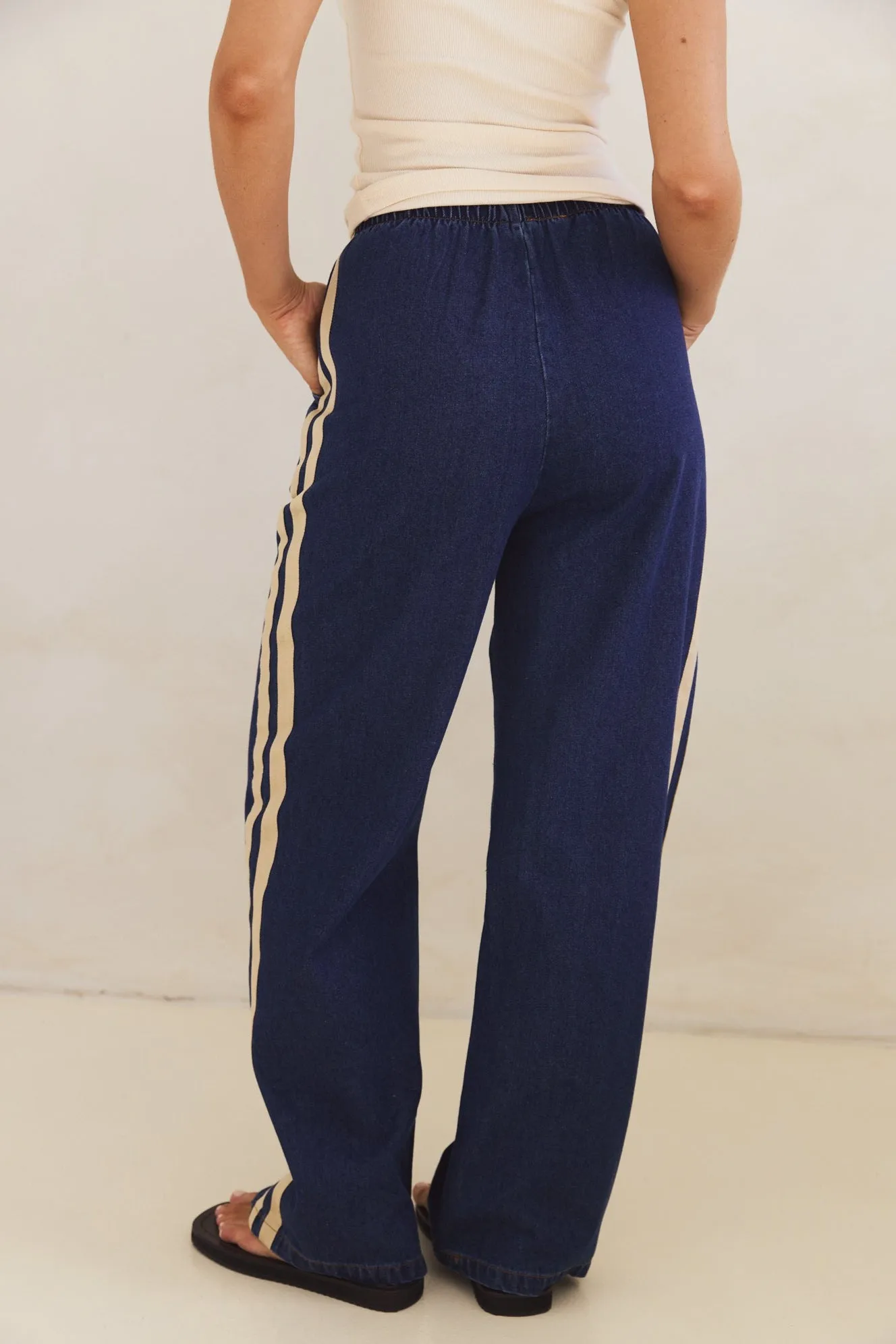 Rosalie Racer Stripe Pant (Blue)