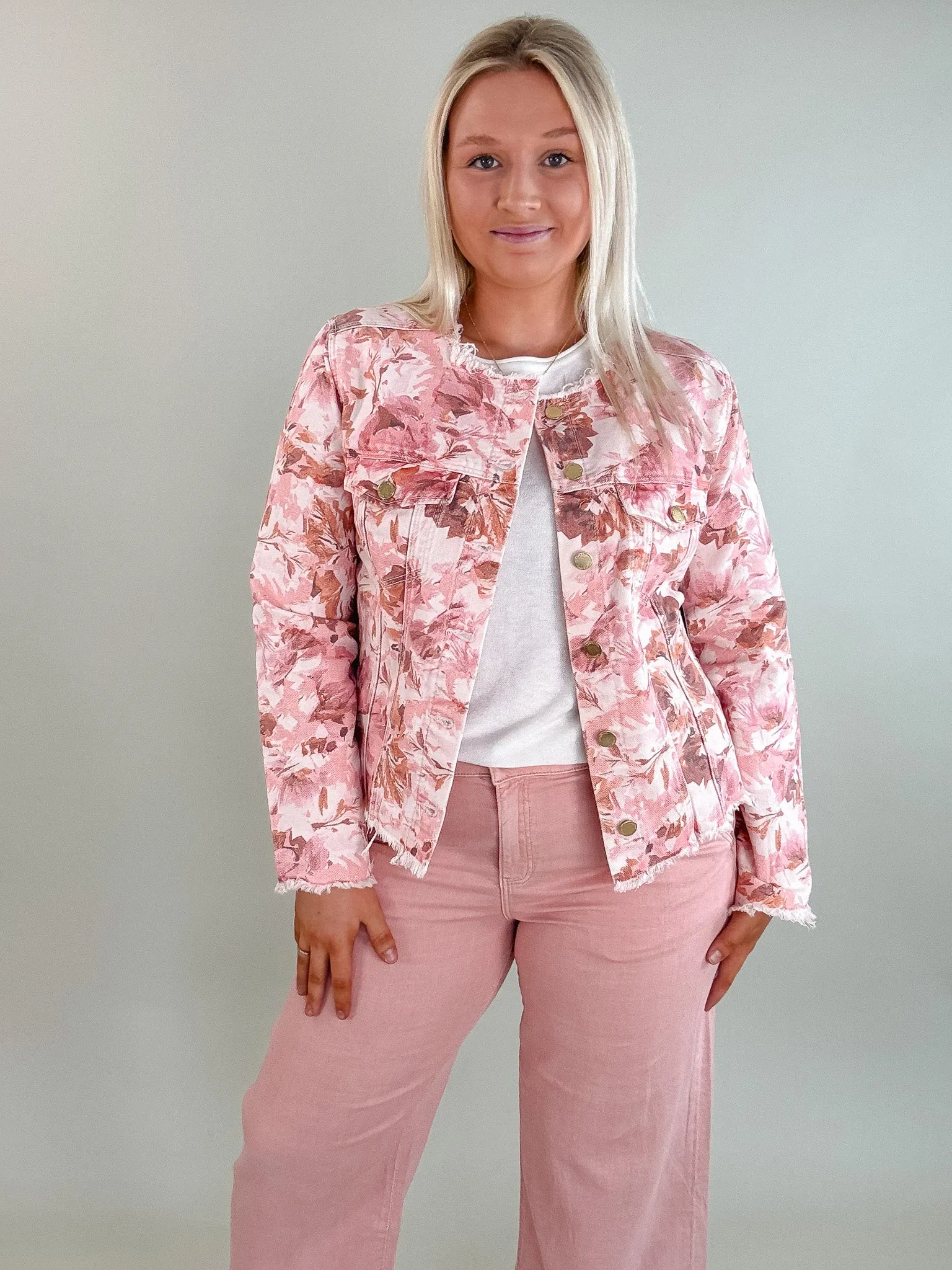 Rose Blush Stride Wide Leg Denim