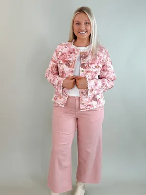 Rose Blush Stride Wide Leg Denim