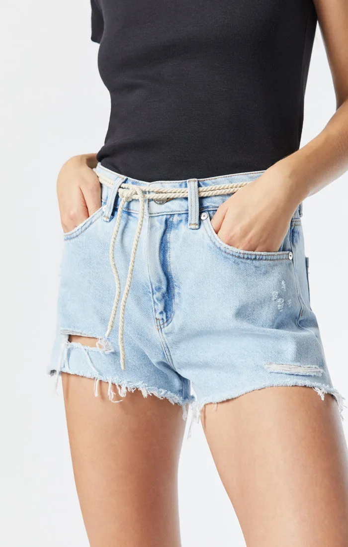 ROSIE BOYFRIEND SHORT IN LIGHT BLUE DENIM