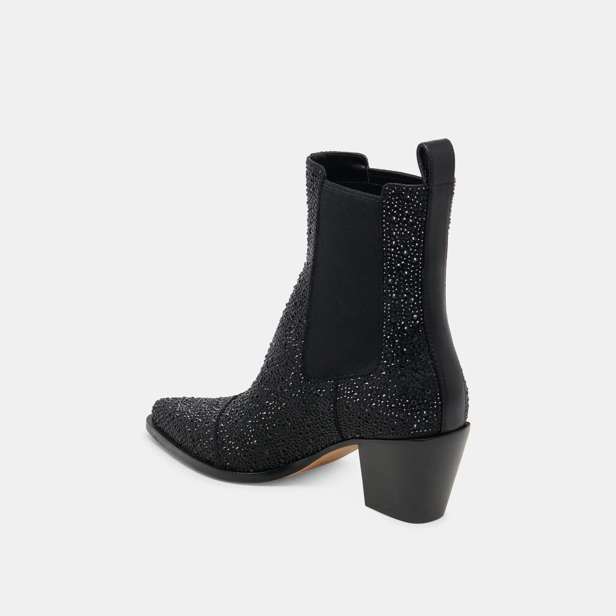 SHADIE CRYSTAL BOOTIES BLACK METALLIC CRYSTAL