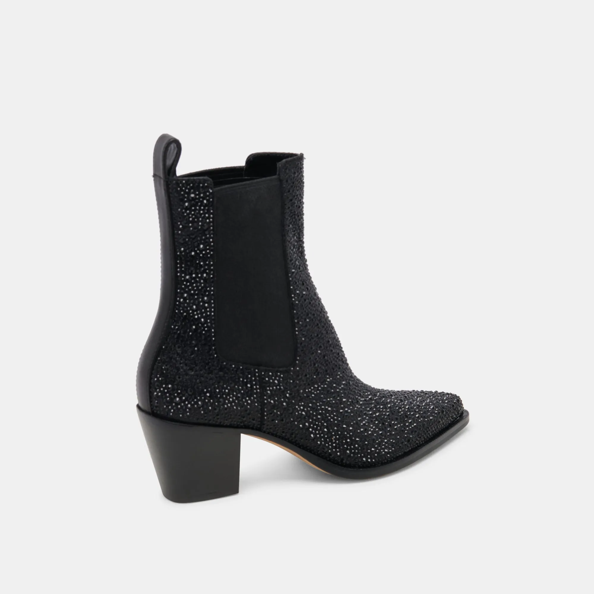 SHADIE CRYSTAL BOOTIES BLACK METALLIC CRYSTAL