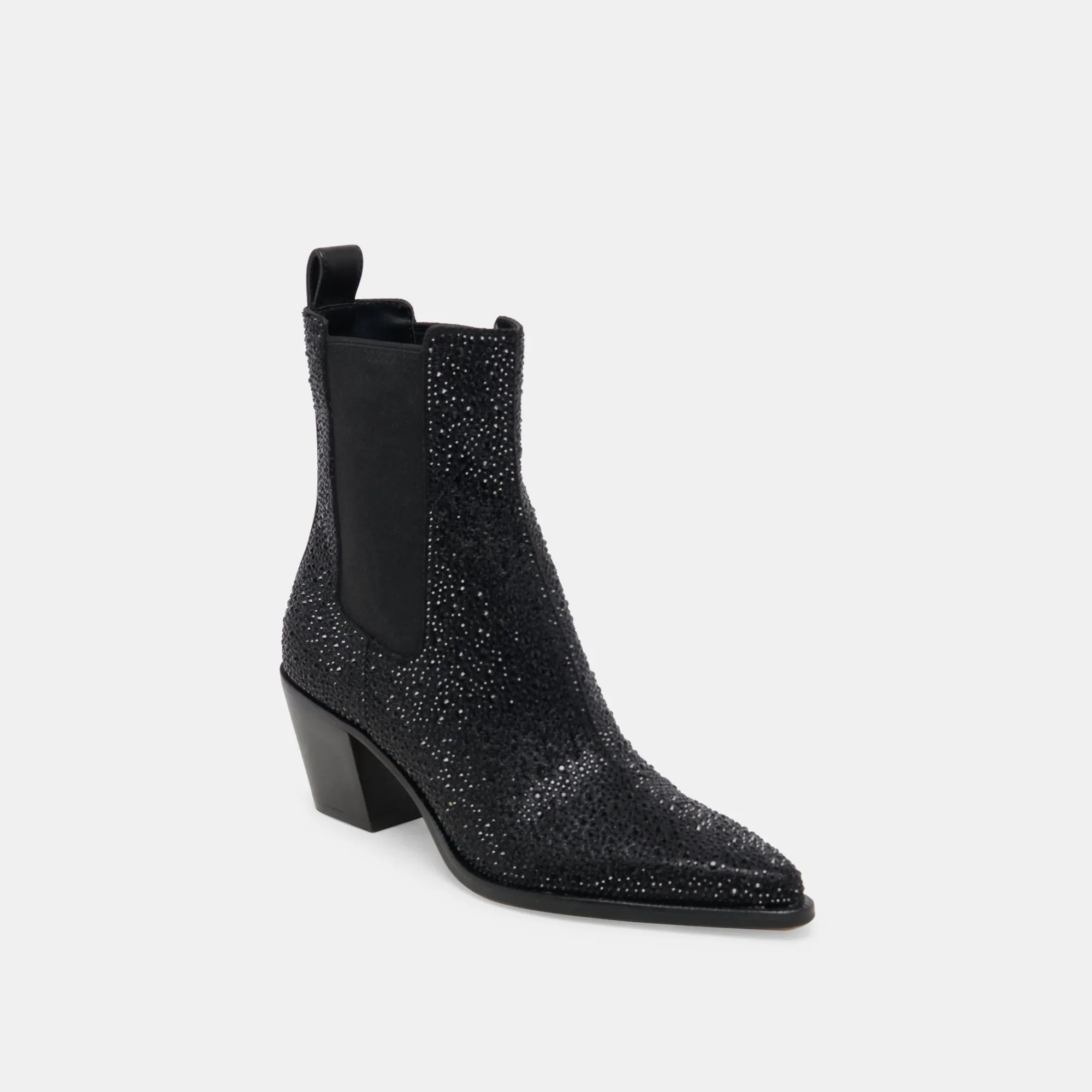 SHADIE CRYSTAL BOOTIES BLACK METALLIC CRYSTAL