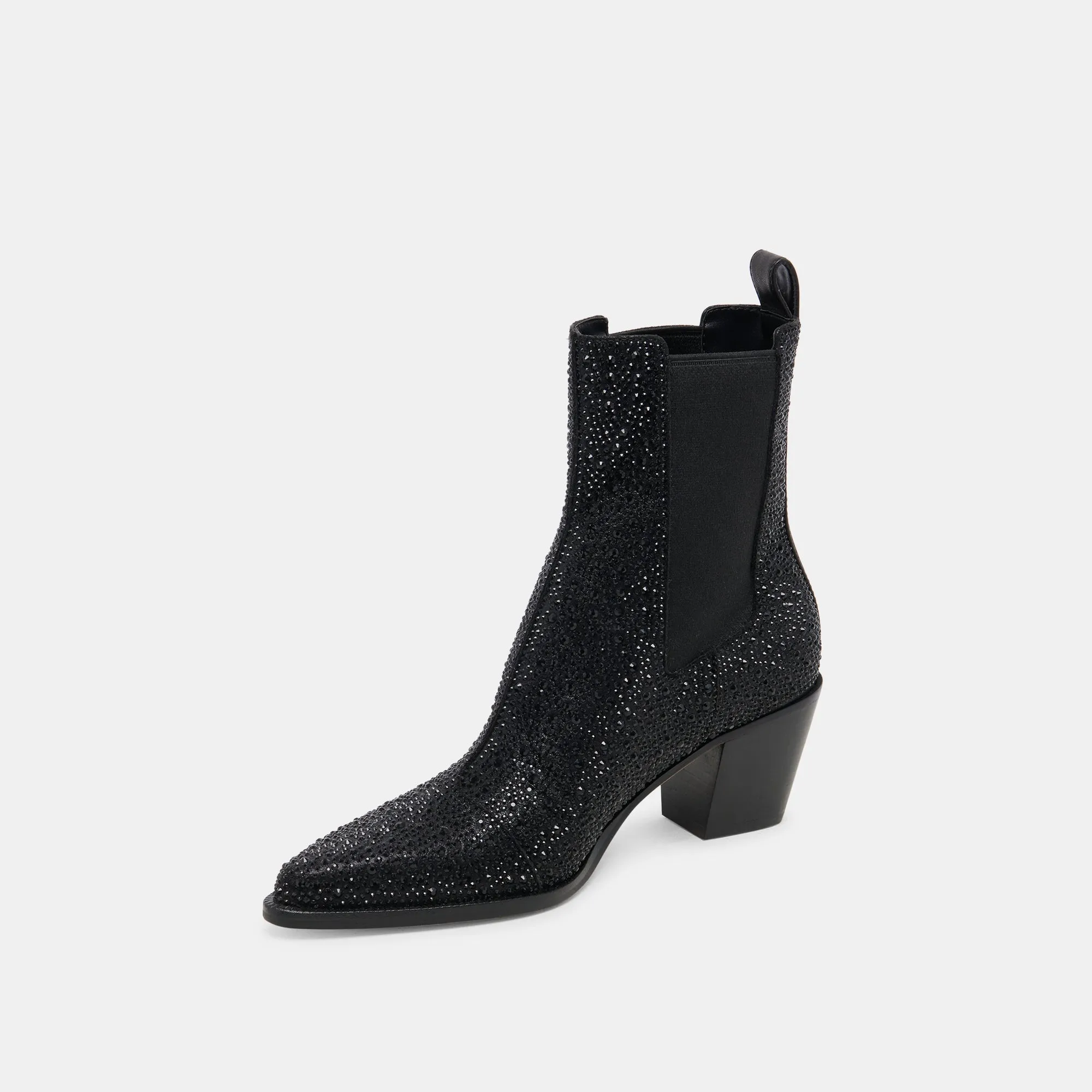 SHADIE CRYSTAL BOOTIES BLACK METALLIC CRYSTAL