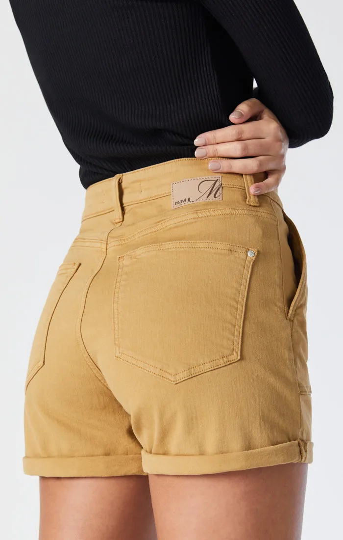 SHEENA STRAIGHT SHORTS IN CURRY TWILL