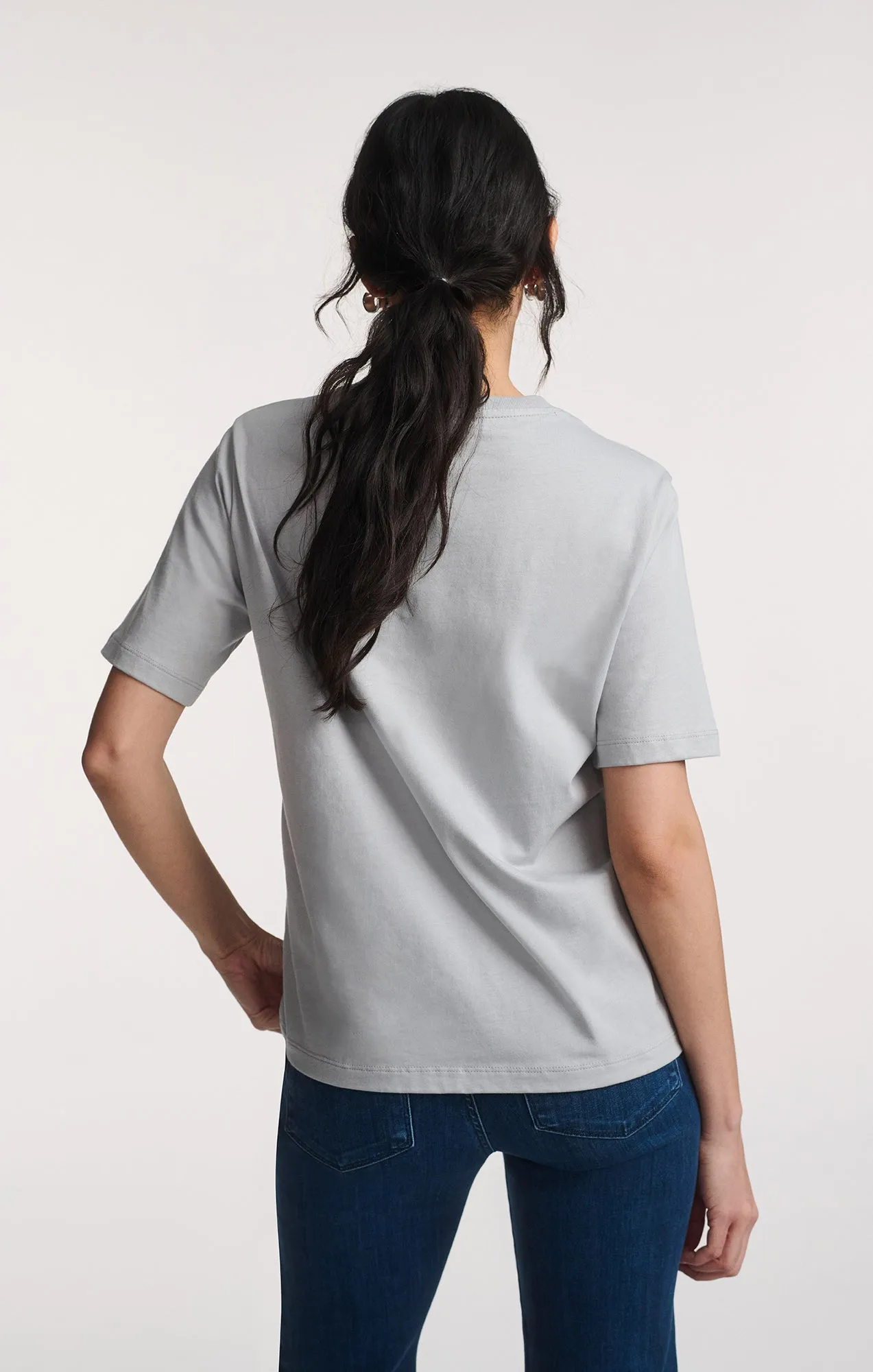 SHORT SLEEVE CREW NECK T-SHIRT IN HIGH-RISE