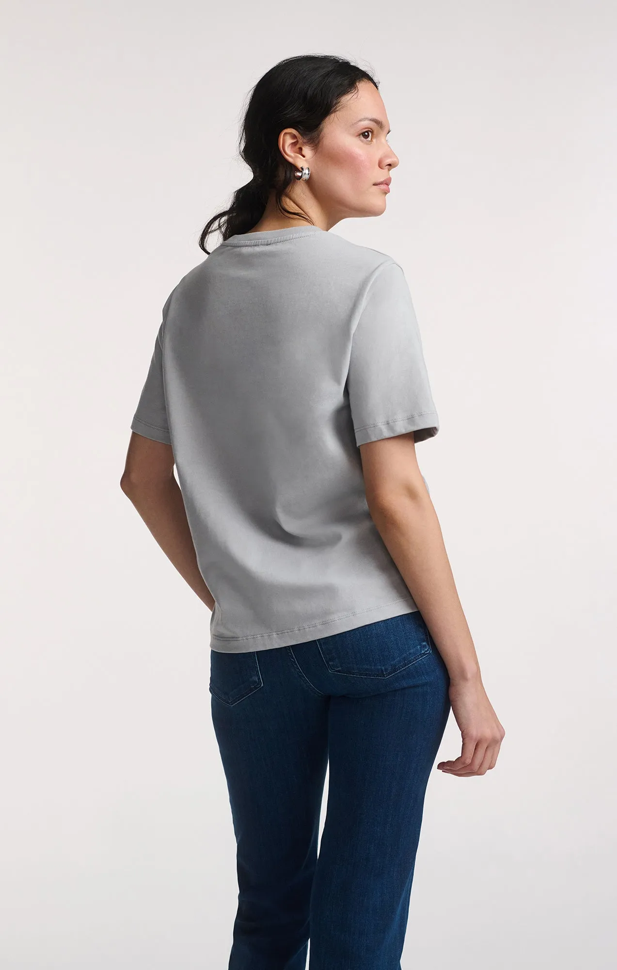 SHORT SLEEVE CREW NECK T-SHIRT IN HIGH-RISE