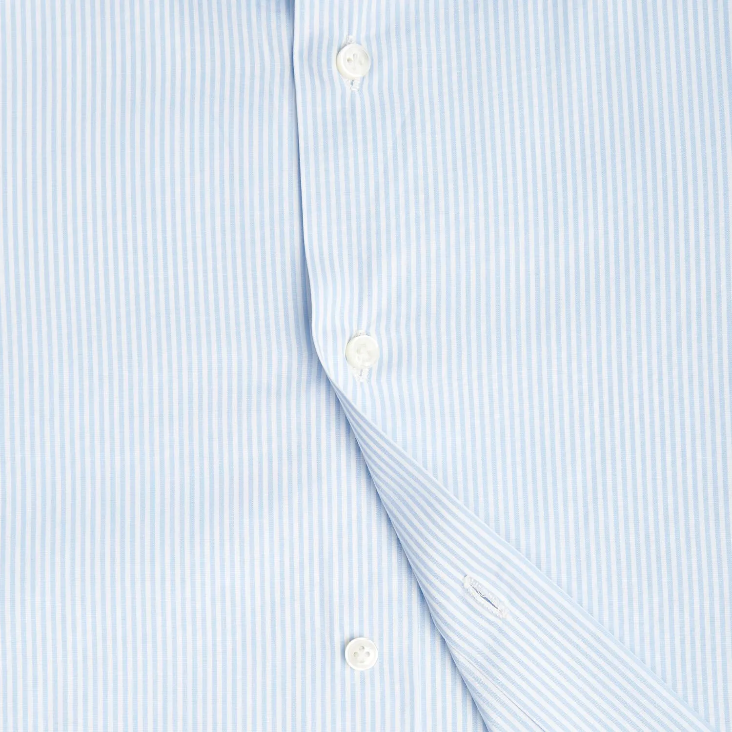 SLIM WHITE AND LIGHT BLUE STRIPED CLASSIC SHIRT
